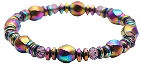 Unregelmäßige wulstige magnetische Hämatit-Armbänder Chakra-Armbänder magnetisches Armband Buntes Unisex-Hämatit-Stein-Armband, das Armreifen abnimmt farbiges Steinarmband