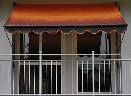 Angerer Freizeitmöbel GmbH Klemmmarkise Exklusiv - Markise für Sonnenschutz - Montage ohne Bohren und Dübeln - ideale Balkonmarkise für Mietwohnungen (Ombré, 250 cm)