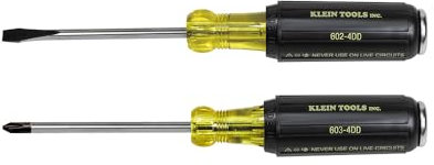 Klein Tools 32008 Demolition and Phillips Screwdriver Set with Plated Metal Strike Cap and Heat Treated Blade, Made in USA, 2-Piece