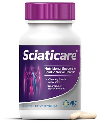 SCIATICARE Neurologist Recommended. Sciatica Pain Relief. Lower Lumbar Nerve Formula, Helps Soothe, Protect & Regenerate Nerves. Clinical Strength