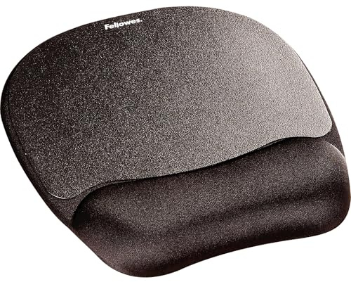 Fellowes 9176501 Black Mouse Pad Mouse Mat (Black, Monotone, Polyurethane, 201,7 mm, 234.9 mm)