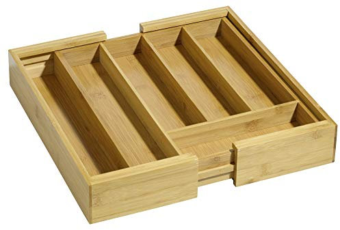 Besteckkasten SIMON aus Bambusholz, passend für alle handelsüblichen Schubladen, ausziehbar von ca. 28,5 auf ca. 40,0 cm,