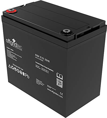 Offgridtec® 51Ah 12V Bleiakku AGM Zyklenfest USV Ersatz VRLA Wohmobil Boot Solar