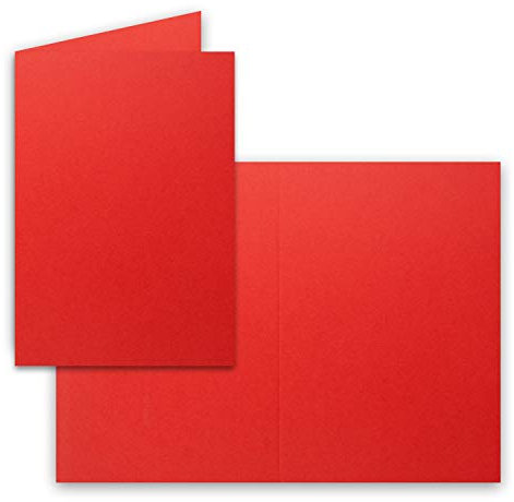 50 Faltkarten B6 - Rot - Premium QUALITÄT - 11,5 x 17 cm - sehr formstabil - für Drucker geeignet! - Qualitätsmarke: NEUSER FarbenFroh!!
