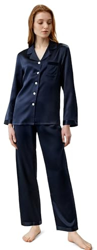 LilySilk Damen Pyjama Set aus Luxus 100% maschinenwaschbare Maulbeerseide