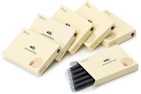 Jinhao Fountain Pen Black Ink Cartridge International Standard 2.6mm Bore Diameter Ink Refill Set of 30 PCS