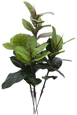 artplants.de Künstlicher Gummibaum, 45 Blätter, 3 stämmig, 100cm - Künstliche Zimmerpflanze - Deko Baum