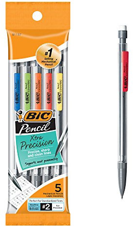 Bic Xtra-Precision Druckbleistift, klarer Schaft, feine Spitze (0,5 mm), 5 Stück