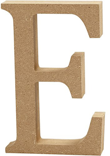 Creativ Deko-Buchstabe E aus MDF, 13 x 2 cm, Braun