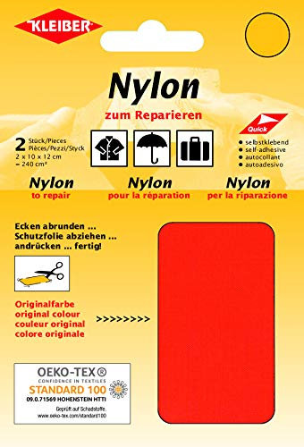 Kleiber + Co.GmbH 43052 Nylon-Flicken 100% Polyamid, neonorange, 10 x 12 cm, 2 Stück, Orange