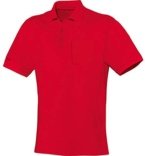 Jako Herren Polo Team mit Brusttasche, Rot, XL, 6334