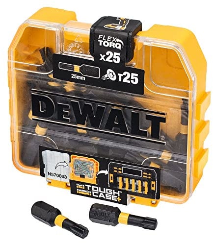 DeWalt DT70558T-QZ - Maletín pequeño de puntas de impacto de torsión - 25 x T25 25mm - Para atornillador