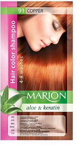 Marion Hair Color Shampoo in Sachet Lasting 4-8 Washes - 91 - Copper
