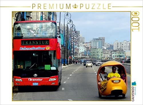 Puzzle · EIN Coco-Taxi auf dem Malecón in Havanna | 1000 Teile · Lege-Größe 64 × 48 cm · CALVENDO Puzzle