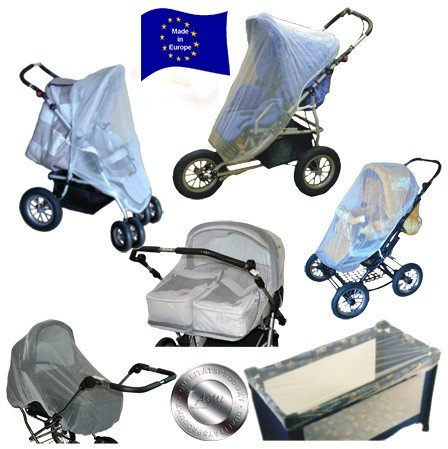 Mückennetz Universal 7 in 1 weiß für Reisebett, Kinderwagen und Zwillingskinderwagen