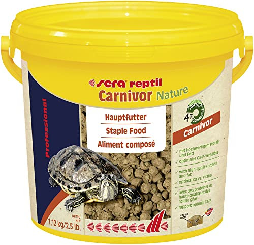 Sera Reptil Professional carnivor Nature 3,8 L (1,12 kg) | alimento para Tortugas acuáticas | sin colorantes ni conservantes | Rico en proteínas | vitaminas Importantes