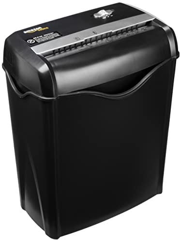 Amazon Basics 5-6 Sheet Cross Cut Paper and Credit Card Shredder with 14.3L Bin for Business & Home Office Use with Reverse Function, Black