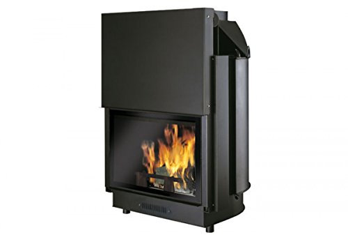 EDILKAMIN Termocamino Acquatondo Plus 22 23 kW, Gas, Caminetto, Montaggio a Parete o Angolo, Portellone Scorrevole Vetro Vista, Riscaldamento Integrato Impianto e Acqua Calda Sanitaria