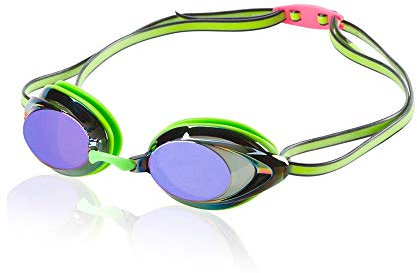 Speedo Vanquisher 2.0 Mirrored Goggles, Key Lime, One Size