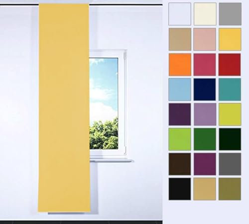 Rollmayer SCHIEBEVORHANG FLACHENVORHANG SCHIEBEPANEL SCHIEBEGARDINE Vorhang RAUMTEILER 60 x 200 cm Kollektion Vivid (Gelb 5, Klettband)