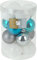 CHICCIE 16 Set Weihnachtskugel 5cm - Weiß Türkis Silber Glitzer - Christbaumschmuck Kugeln