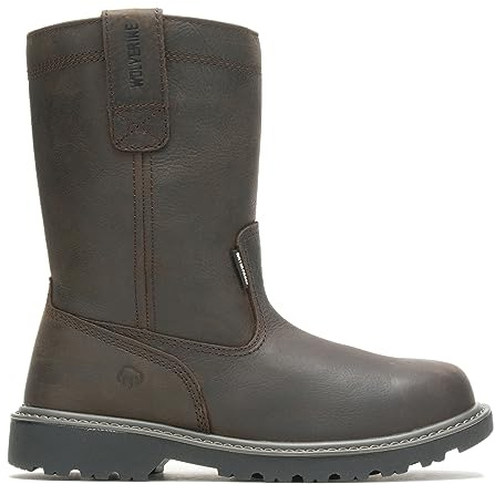 Wolverine Men's Floorhand Waterproof 10 Steel Toe Work Boot, Dark Brown, 12 W US