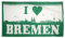 Flaggenfritze Fahne/Flagge I Love Bremen + gratis Sticker