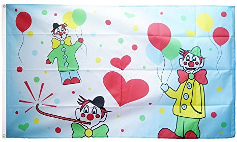 Flaggenfritze Fahne/Flagge Clowns Karneval + gratis Sticker