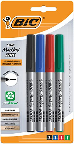 BIC Marking Pocket 1445 ecolutions – 4 Permanentmarker Blister