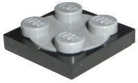 LEGO City - 15 Drehplatten / Drehteller / Drehscheiben - 2x2 Noppen in schwarz / hellgrau -