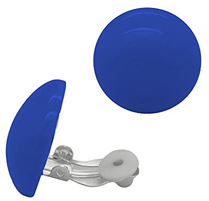 Soul-Cats 1 Paar Ohrclips Ohrringe Clips Plastik viele Farben Pastell, Farbe: blau