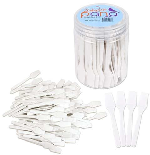 Beauticom Pana Lot de 100 spatules jetables en plastique pour le visage 6,3 cm Blanc (100 pièces). …