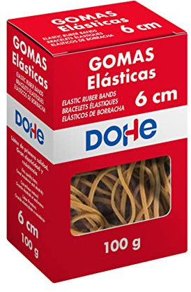 Dohe - Caja de gomas elásticas - 100 gr. - 6 cm x 1,5 mm - Material de oficina - Material de papelería