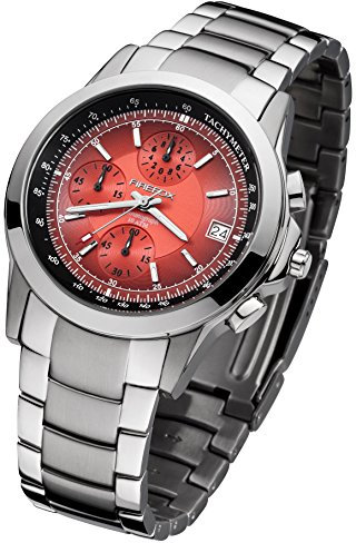 FIREFOX Shooter FFS07-105 rot Chronograph Herrenuhr Armbanduhr Sicherheits- Faltschließe 10 ATM Water Resistant