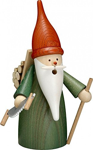 Seiffener Volkskunst | Räuchermännchen Erzgebirge Wichtel | 16 cm | erzgebirgische Holzkunst Weihnachten | 12319 | Waldwichtel
