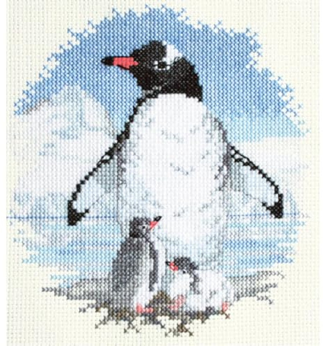 Bothy Threads Cross Stitch Kit - Birds - Penguins and Chicks