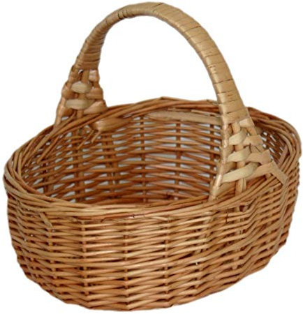 Red Hamper Wicker Shopping Basket, Gold, One Size