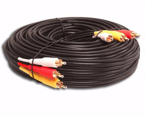 3 Rca Gold Audio Video Composite Cable (25ft)