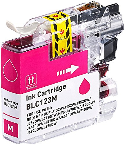 iColor Brother Mfc J6520dw: Tinten-Patrone für Brother-Drucker (ersetzt LC-123M), Magenta (rot) (Mfc J4410dw)