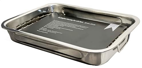 Buckingham Stainless Steel Roasting Pan with Rack, 32 cm x 24 cm