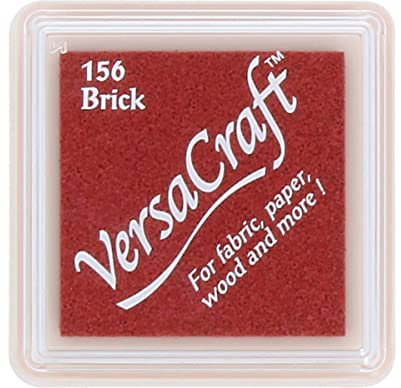 Tsukineko VersaCraft vks-156 Stempelkissen Stoff, kleiner Cube 25 x 25 mm Brick, Rot