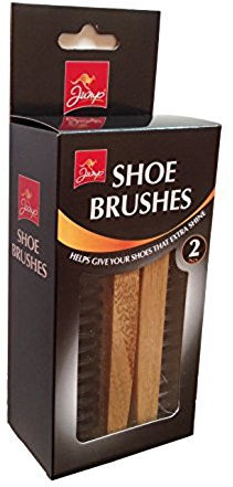 Jump Shoe Polishing Brushes 2 Pieces Pack Set, Black, NA