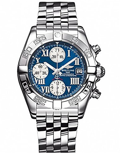 Breitling Chrono Galactic Automatik-Chronograph, blaues Leder, Herren-Armbanduhr A13358L2/C678, blau, Armband