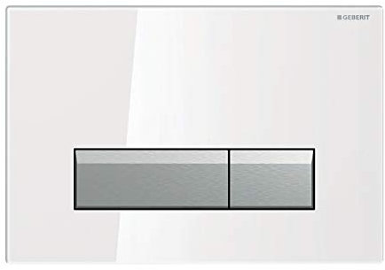 Geberit Sigma 40 Cover Plate 115.600 Si. Dual Flush, 1 White/Brushed Aluminium, 115600SI1