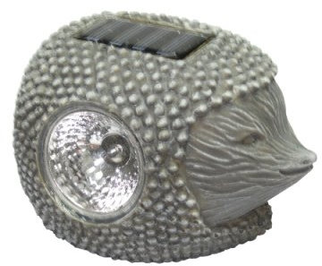 Dapo LED-Solar-Außen-Leuchte Igel, Kunststoff 14x10x9,5 cm, IP44, Garten-Dekorations-Lampe