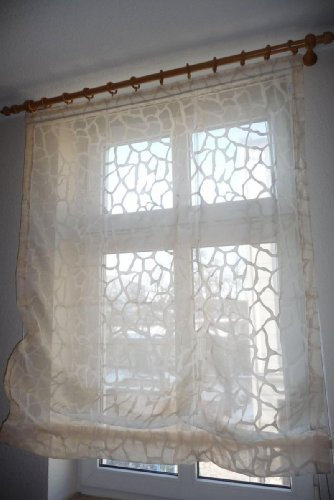Gardinen Raffrollo Creme-farbend Raffgardine 175/100 cm Komplett-Set Gardine Store