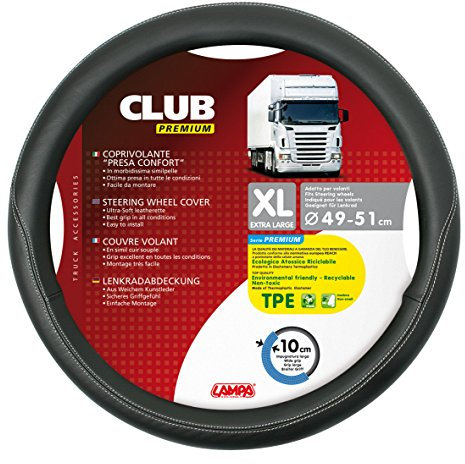 Lampa Club Premium 98848 Lenkradbezug, Schwarz, XL