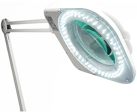 Lampada LED professionale da 9 W, con lente in vetro da 150 mm, ingrandimento 2,25x e 90 LED, 5 diottrie