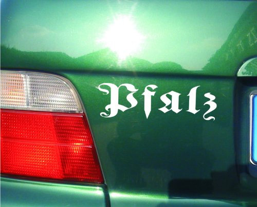 cartattoo4you® AK-01596 | Pfalz - Fraktur/Altdeutsche Schrift | Autoaufkleber Aufkleber Farbe weiß, in 19 Farben erhältlich, glänzend 17 x 5 cm, Premium - Qualität Waschstrassenfest