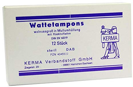 WATTETAMPONS steril walnussgroß m.Mullumhüllung 12 St